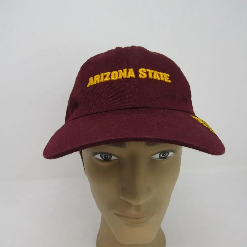 Arizona State Sun Devils NCAA Maroon Adidas Relaxed Fit Strapback Hat Spell Out